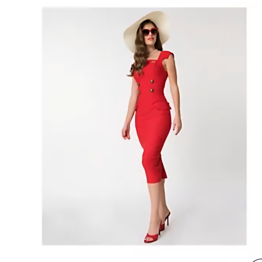 Barbie Unique Vintage Red Midi Dress